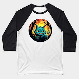 Anime Cheshire Cat Alice in Wonderland Baseball T-Shirt